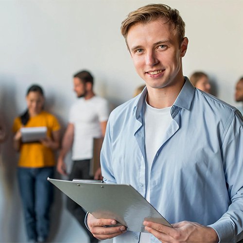 Mann als Führungskraft im Fokus